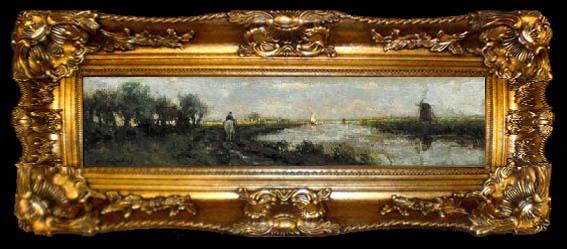 framed  Jan Hendrik Weissenbruch Polderlandschap., ta009-2
